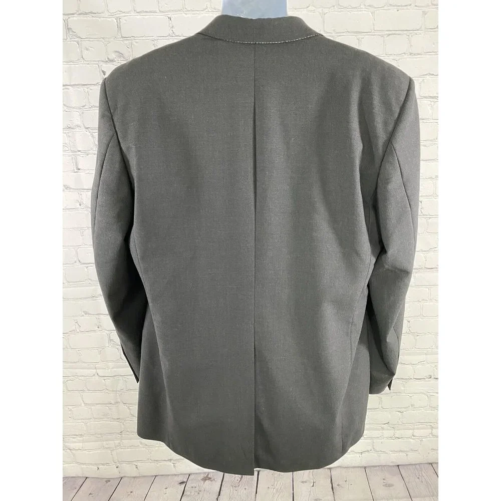 Brooks Brothers Brooksease Gray 3 Button Wool Jacket Blazer Sport Coat 43L